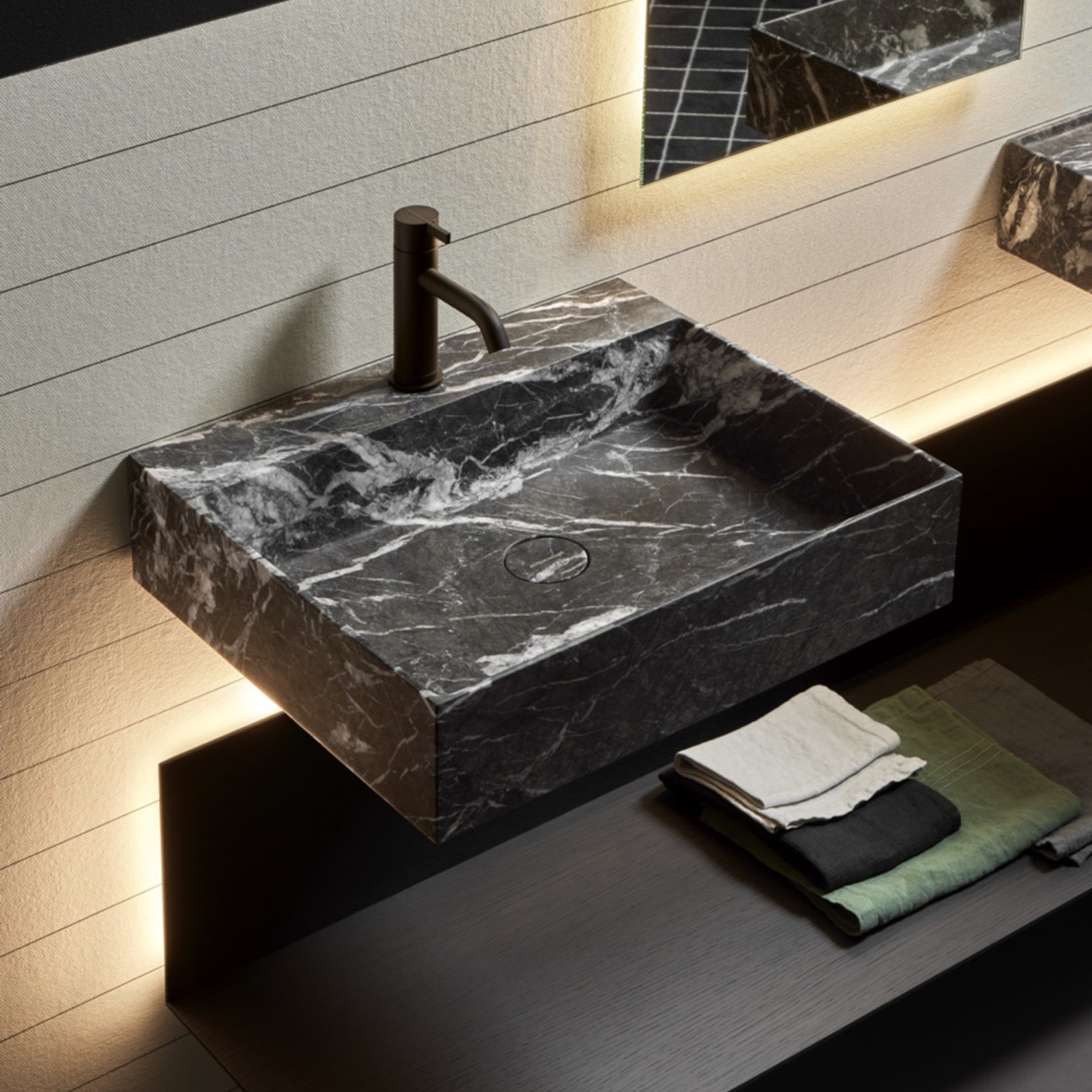 Gesto Stone Wall-Hung Washbasin Antoniolupi