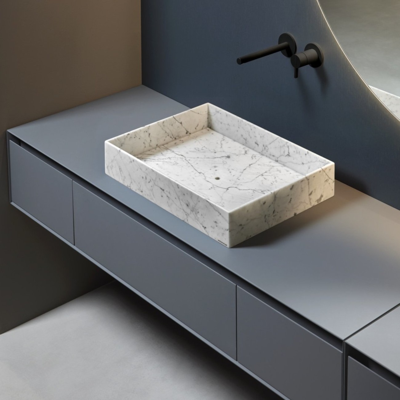 Nabatei Stone Rectangular Countertop Washbasin Antoniolupi