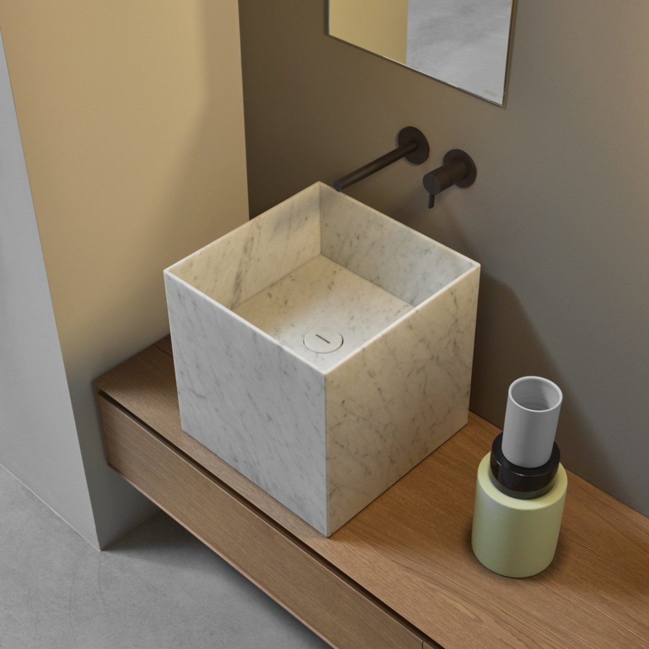 Nabatei Stone Square Countertop Washbasin Antoniolupi