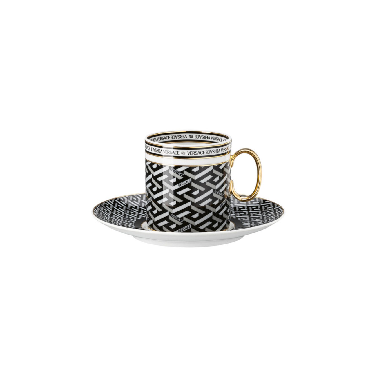 La Greca Signature Coffee Cup and Saucer Versace Rosenthal