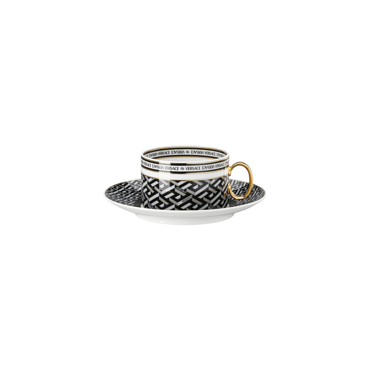 La Greca Signature Tea Cup and Saucer Versace Rosenthal