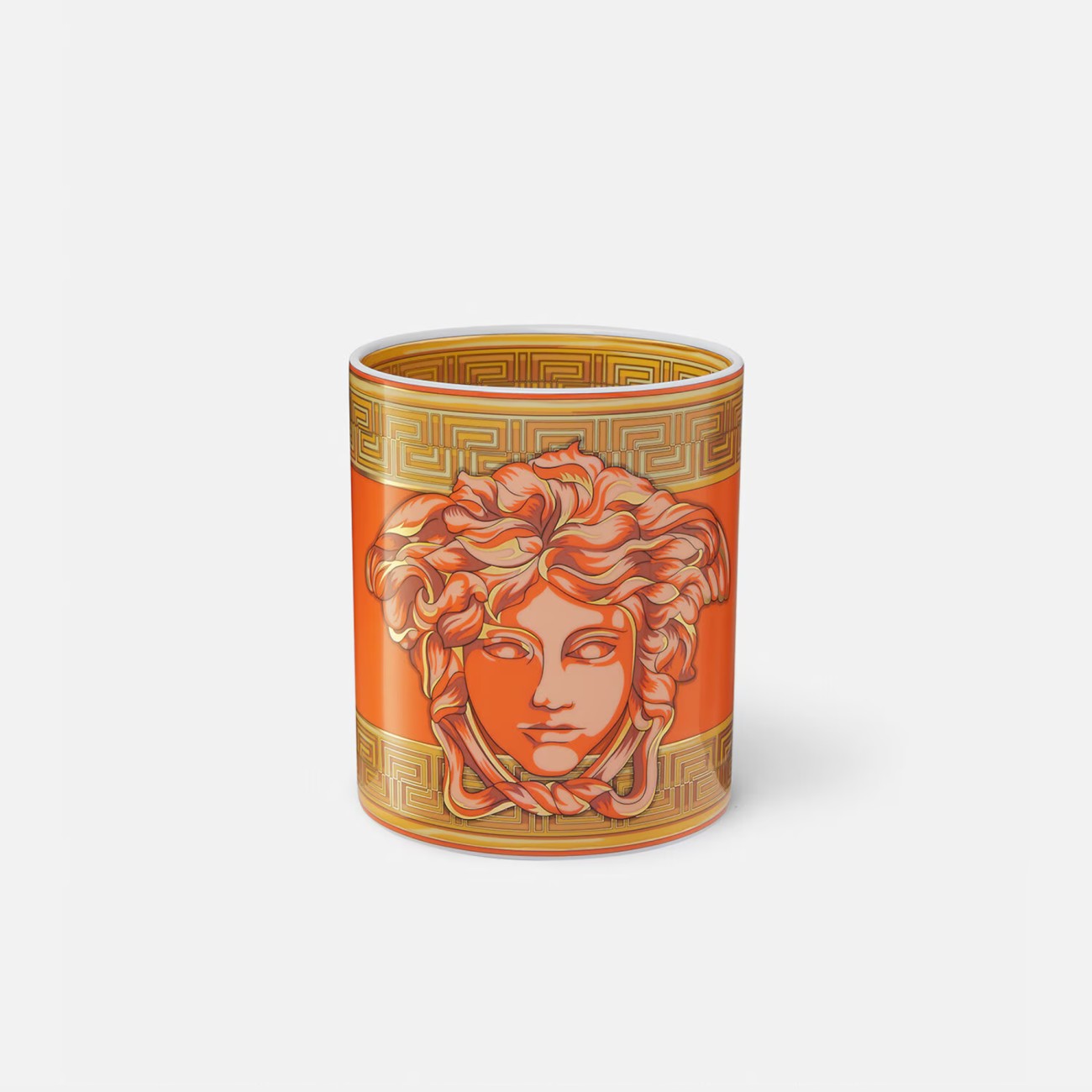 Medusa Amplified Orange Coin Vase Versace Rosenthal