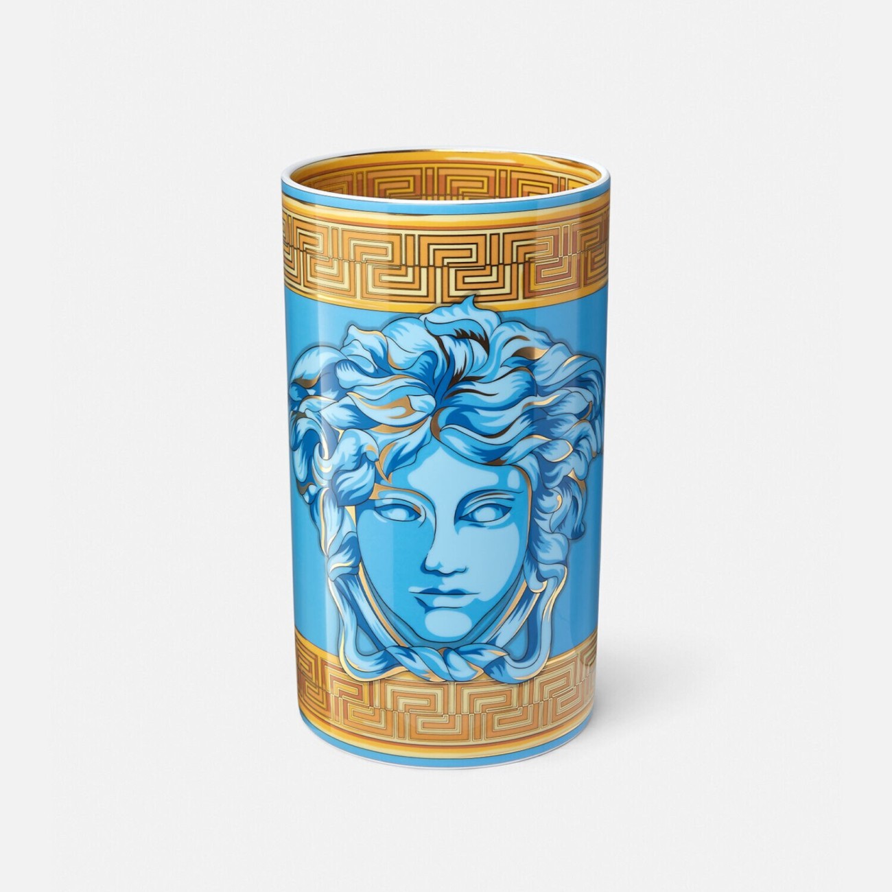 Medusa Amplified Blue Coin Vase Versace Rosenthal