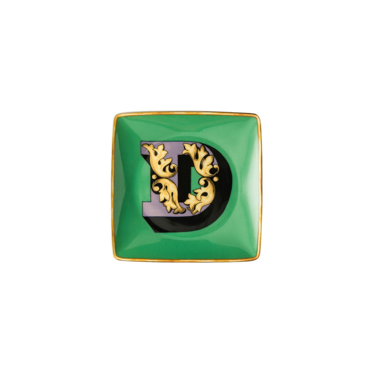 Versace Alphabet D Small Square Bowl Versace Rosenthal