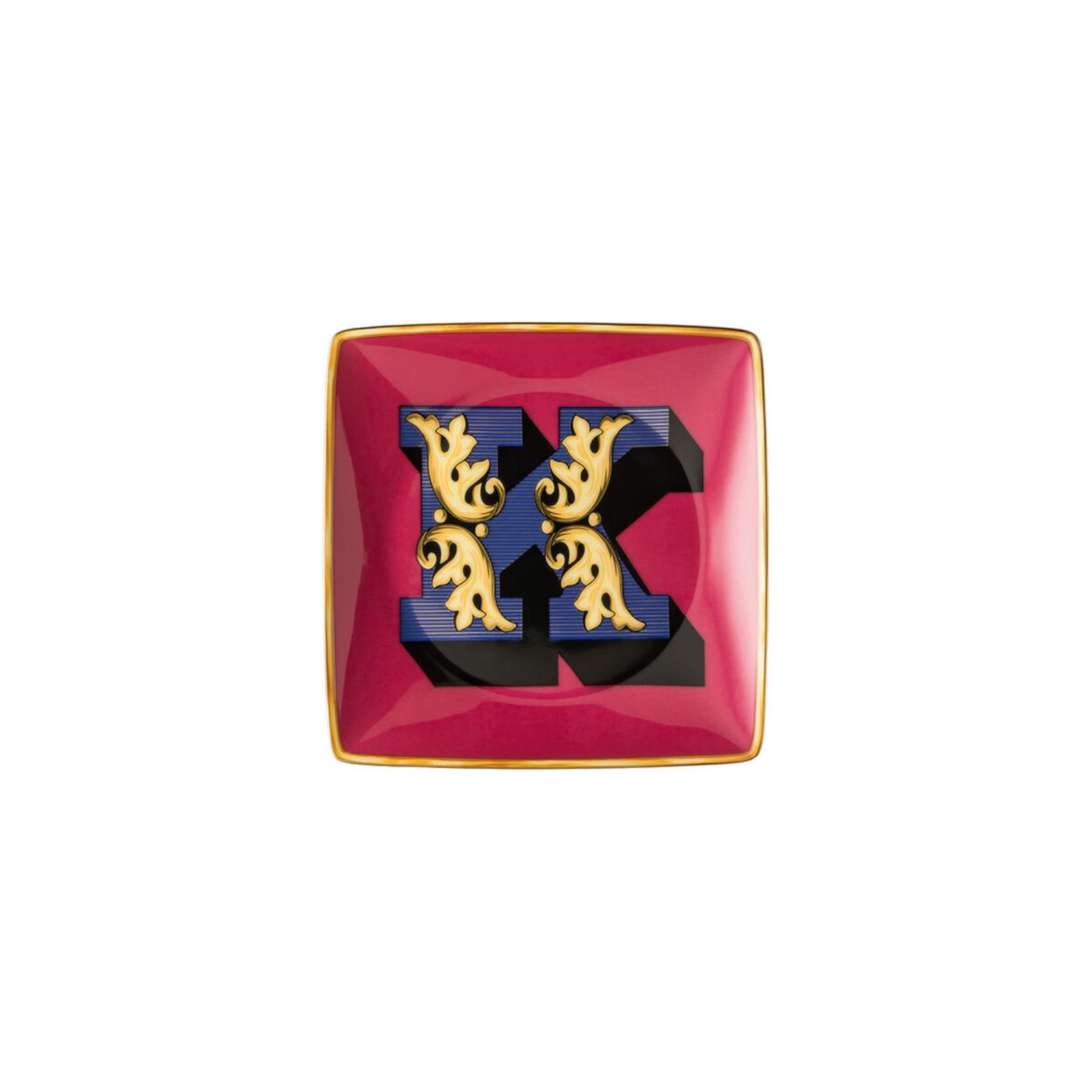 Versace Alphabet K Small Square Bowl Versace Rosenthal