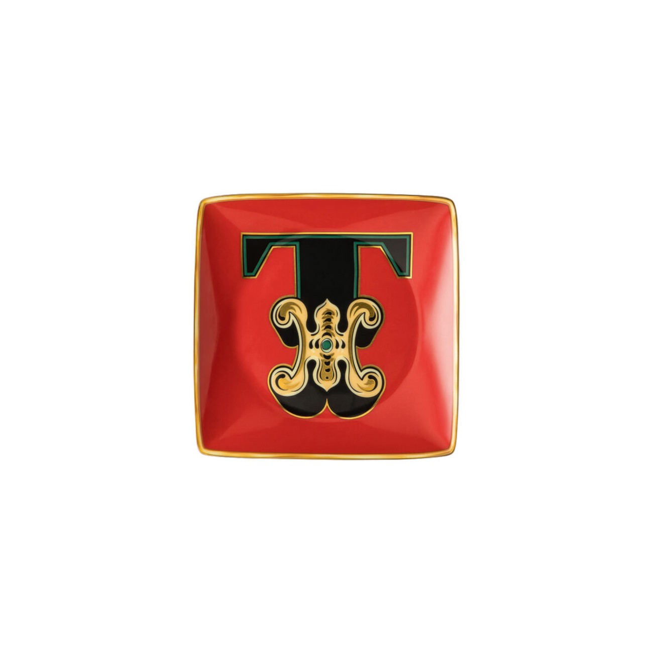 Versace Alphabet T Small Square Bowl Versace Rosenthal