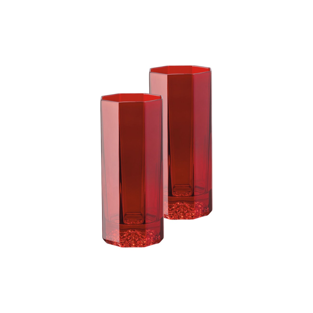 Medusa Lumière Rhapsody Red Pair of Longdrink Glass Versace Rosenthal