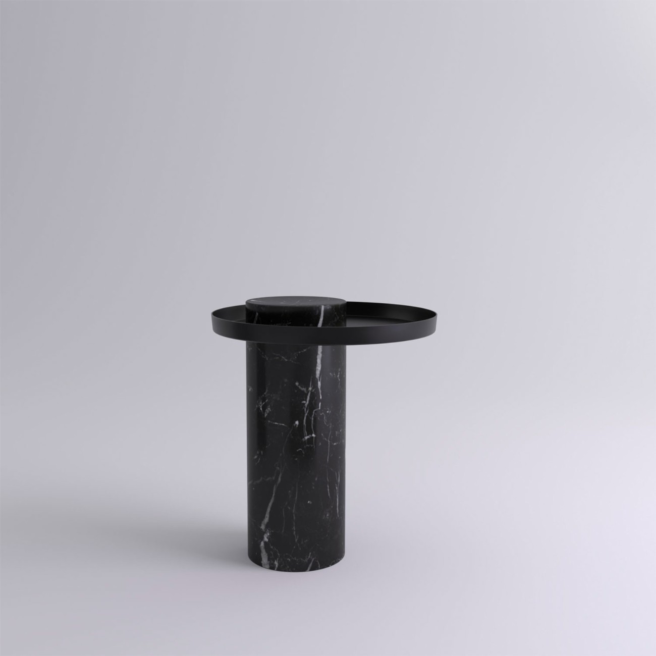 Salute Side Table black marble column La Chance