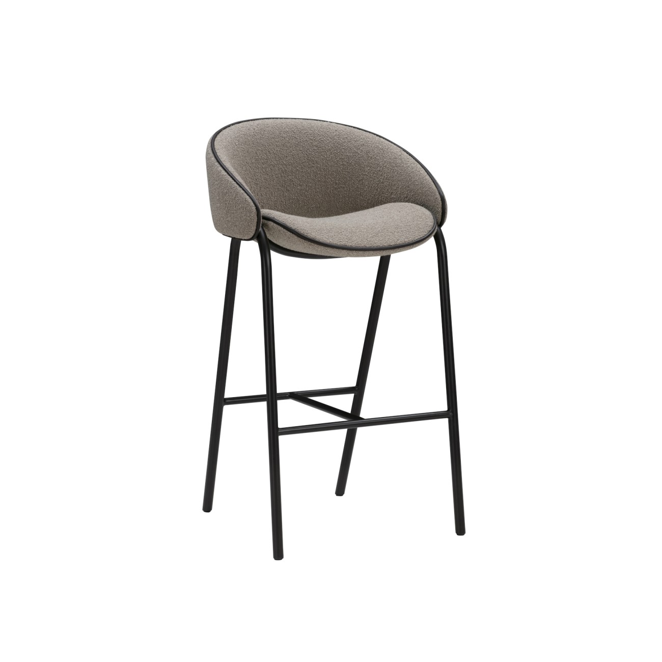 Folium Bar Stool with Leather Piping Wendelbo