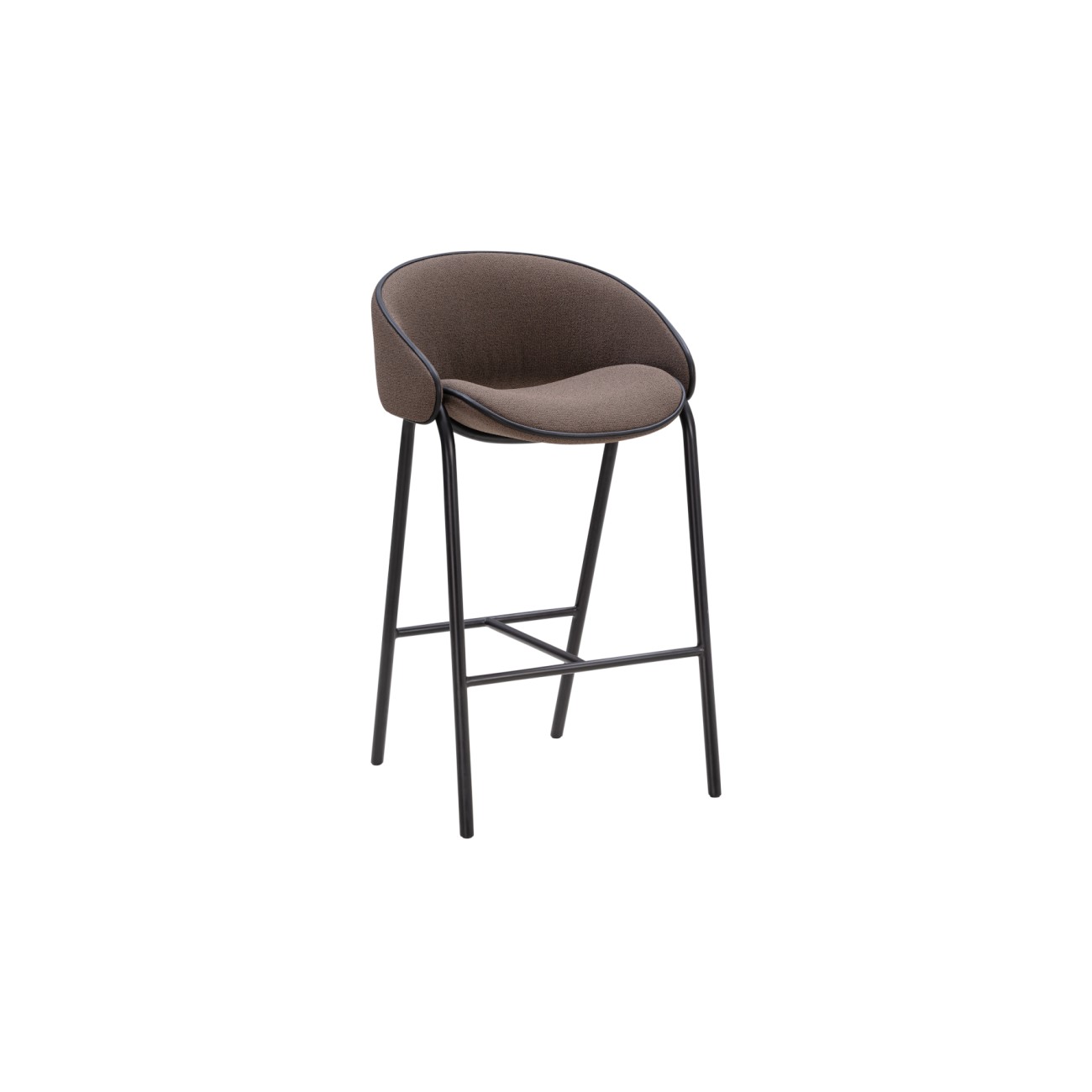 Folium Counter Stool with Leather Piping Wendelbo