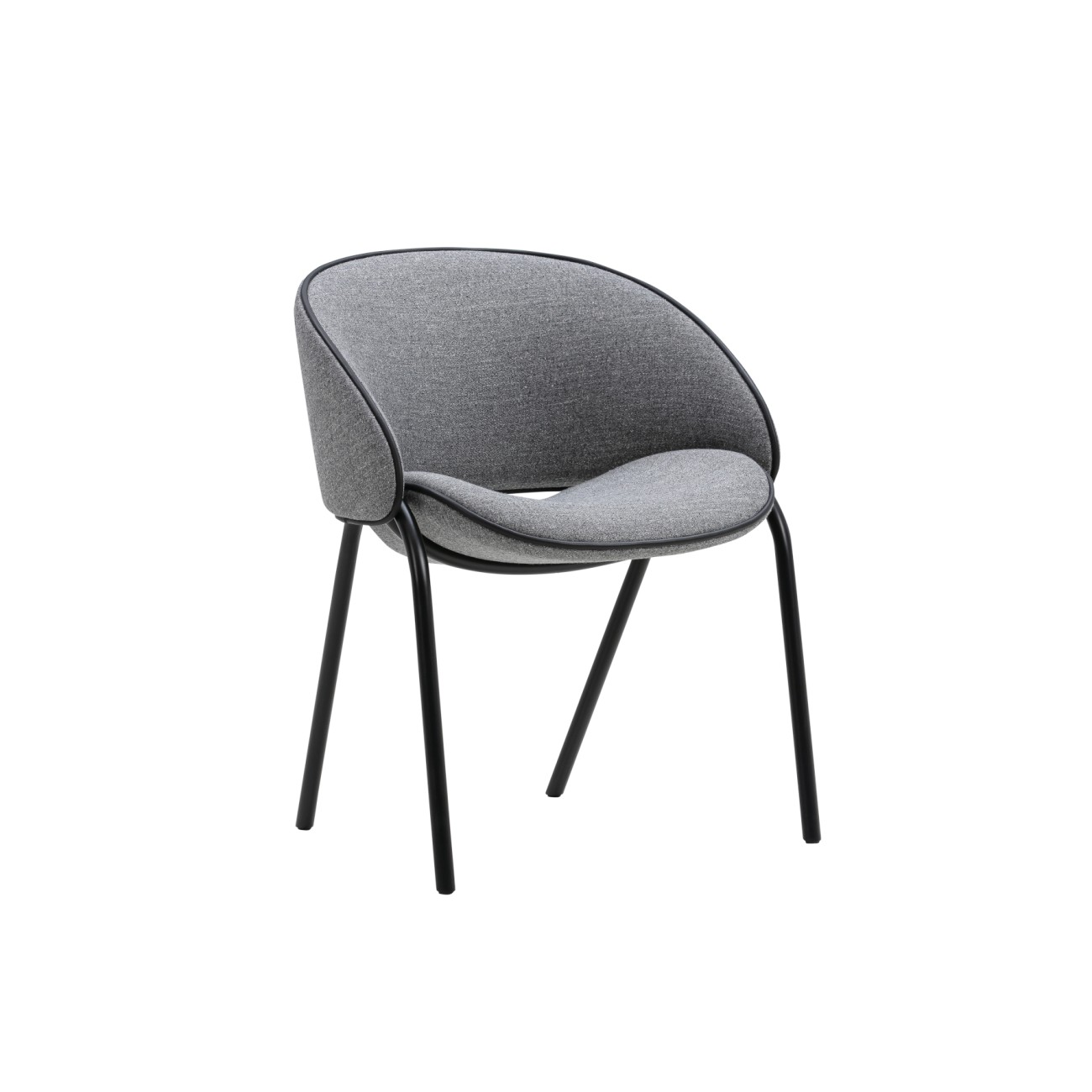 Folium Dining Chair with Leather Piping Wendelbo