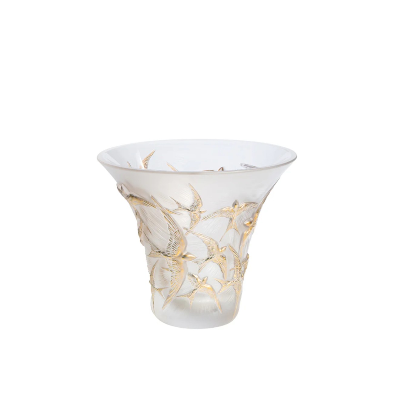 Hirondelles flared Vase Lalique