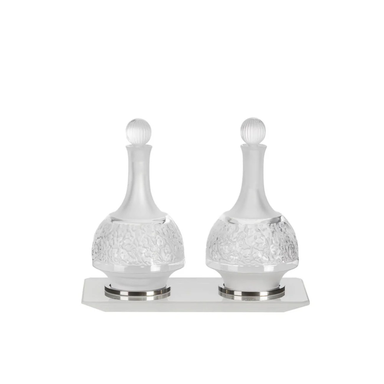 Versailles Set of 2 Oil/Vinegar Cruets & Tray Lalique