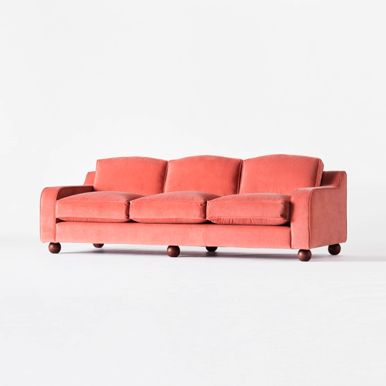 Lola 3 Seater Sofa Velvet Vintage Pink Dusty Deco