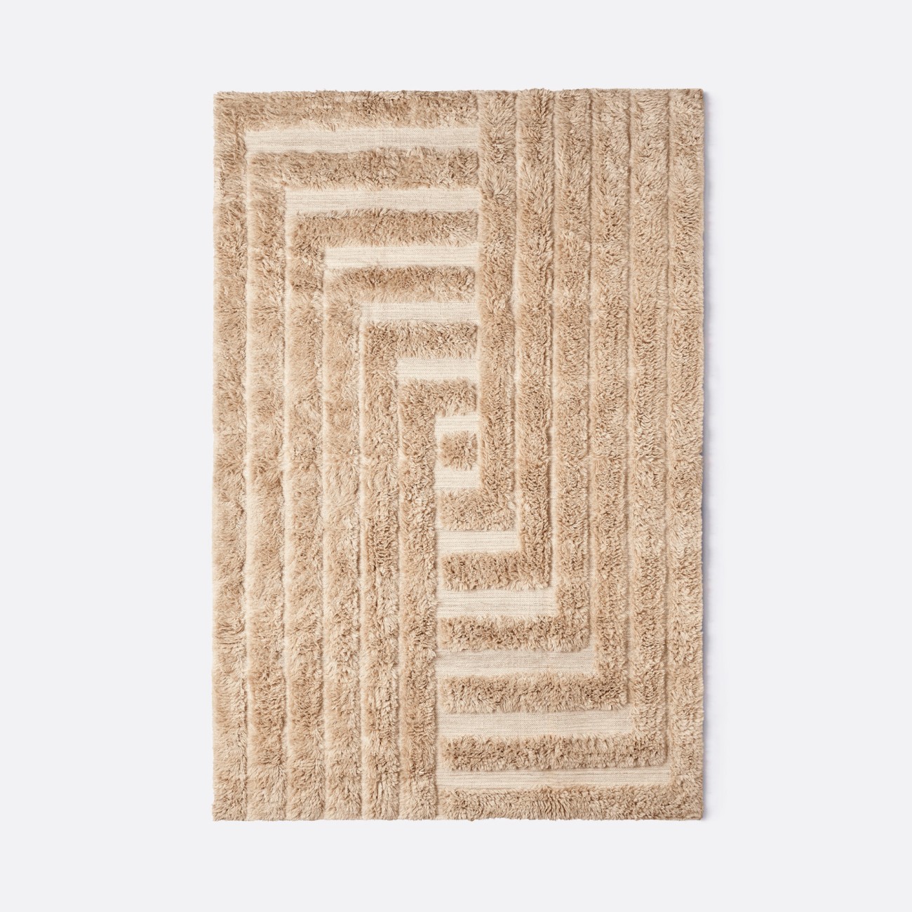 Shaggy Labyrinth Rug Beige Dusty Deco