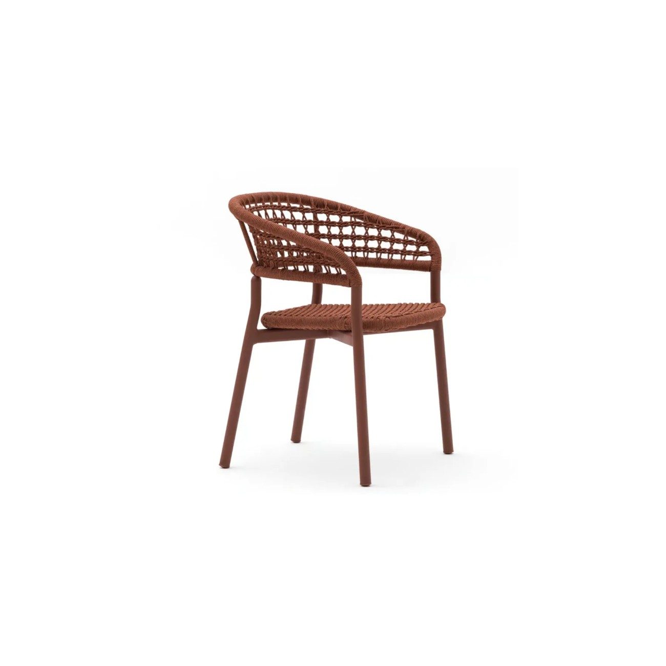 Plinto Dining Armchair with Woven Seat Varaschin