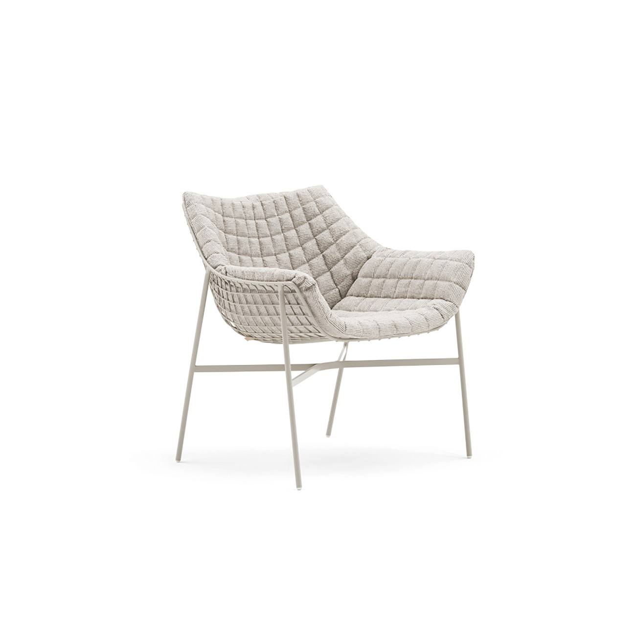 Summer Set Lounge Armchair with Quilted Fabric Varaschin