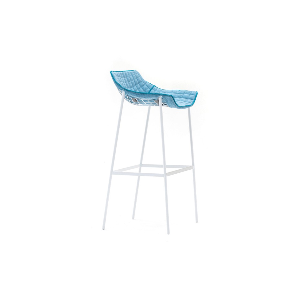 Summer Set High Bar Stool with Quilted Fabric Varaschin