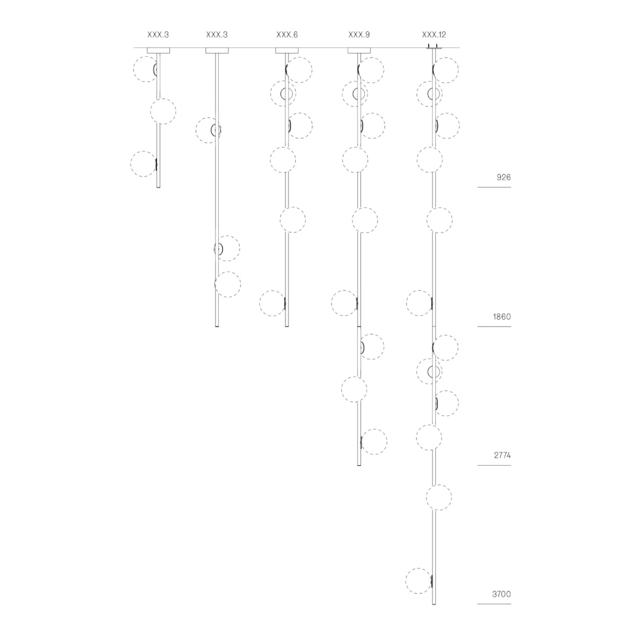 73.12 Stem Ceiling Lamp Bocci - Undomus